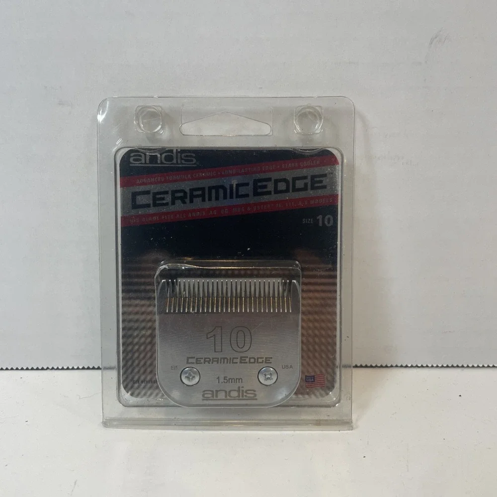 Andis Clipper Blade Unisex Size 10 Silver CeramicEdge 64315 Professional 1.5mm